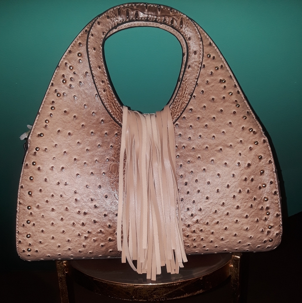 Ostrich vegan leather handbag